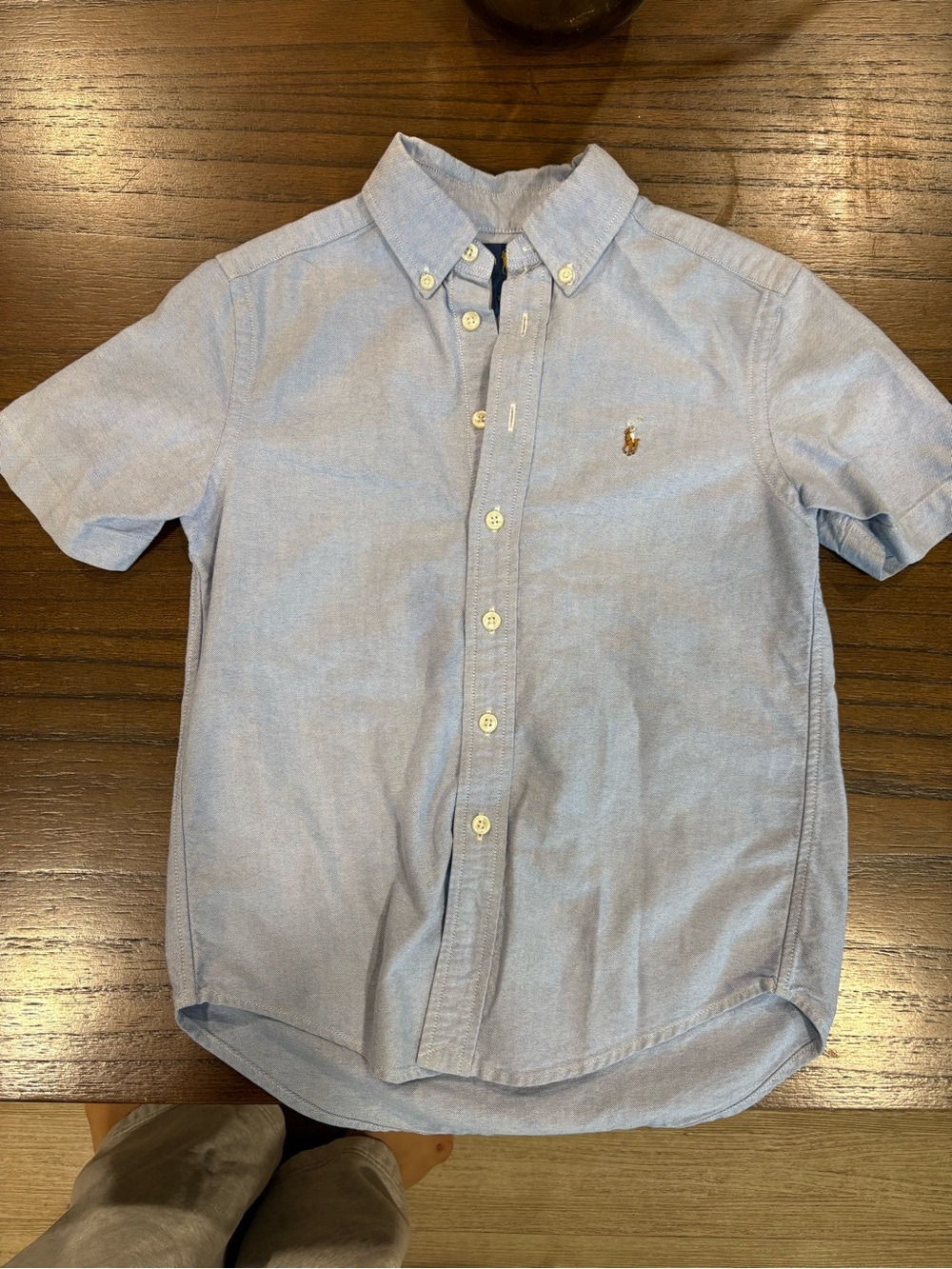 Ralph Lauren Short-Sleeve Button-Down Shirt in Light Blue